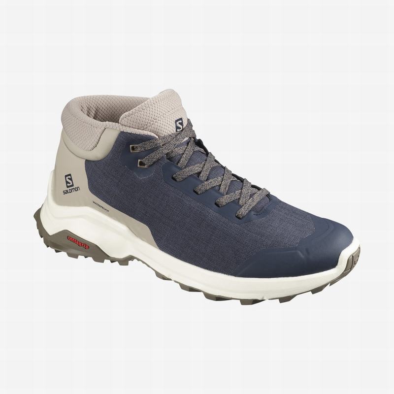 SALOMON X REVEAL CHUKKA CLIMASALOMON™ WATERPROOF Philippines - Men's Winter Boots - Navy | 941687-CE